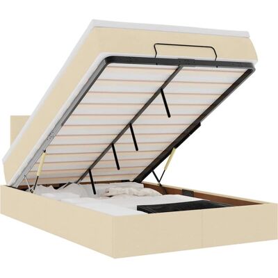 vidaXL Ottomane Bett mit Matratze & LEDs - Moderner Stauraum vidaXL Ottomane Bett mit Matratze & LEDs - Moderner Stauraum