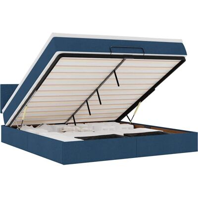 VidaXL Bett mit Stauraum - Blau Polsterbett mit Matratze - Bett VidaXL Bett mit Stauraum - Blau Polsterbett mit Matratze - Bett