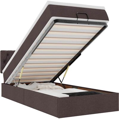 vidaXL Ottoman-Bett mit Matratze & LEDs Dunkelbraun vidaXL Ottoman-Bett mit Matratze & LEDs Dunkelbraun