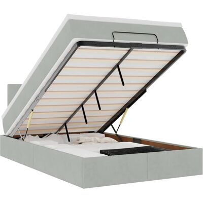 vidaXL Ottoman-Bett mit Matratze & LEDs 140x190cm vidaXL Ottoman-Bett mit Matratze & LEDs 140x190cm