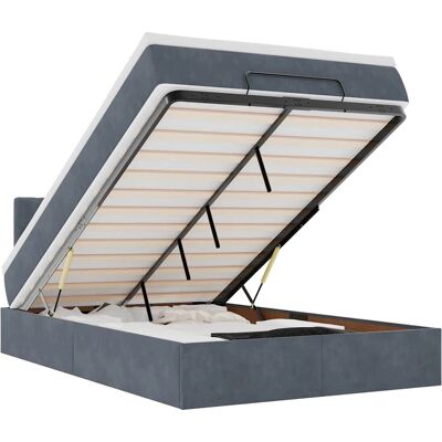 VidaXL Bett - Velours-Boxspringbett mit Stauraum VidaXL Bett - Velours-Boxspringbett mit Stauraum