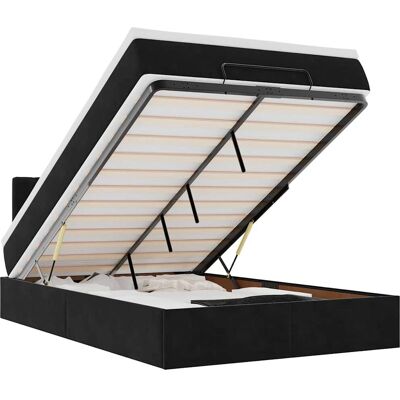 vidaXL Ottomane Bett mit Matratze & LEDs - Bett vidaXL Ottomane Bett mit Matratze & LEDs - Bett