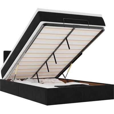 vidaXL Ottomansbett mit Stauraum - Schwarz - Bett vidaXL Ottomansbett mit Stauraum - Schwarz - Bett