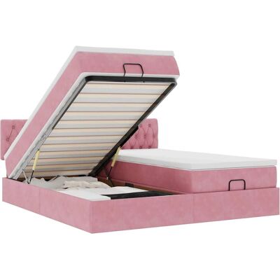 VidaXL 2627 Pink Samt Ottomanbett - Bett VidaXL 2627 Pink Samt Ottomanbett - Bett