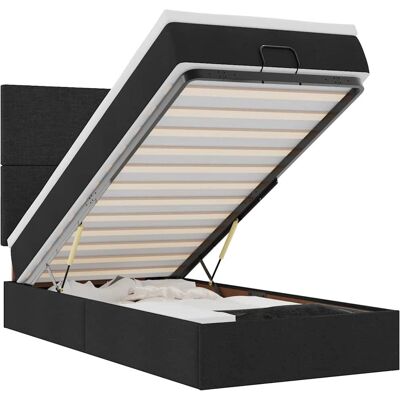 VidaXL Zwilling-Aufbewahrungsbett - Schwarz - Bett VidaXL Zwilling-Aufbewahrungsbett - Schwarz - Bett