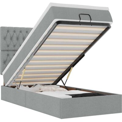 vidaXL Ottoman-Bett mit Stauraum - Hellgrau vidaXL Ottoman-Bett mit Stauraum - Hellgrau
