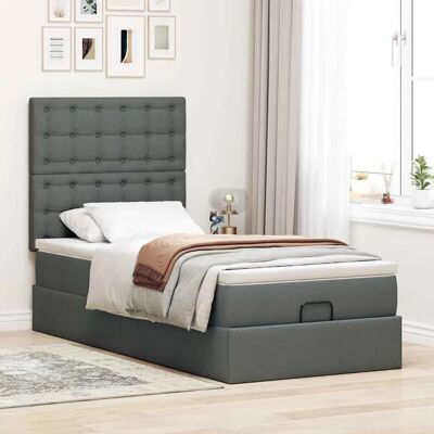 vidaXL 3371 Dunkelgraues Ottoman-Bett mit Matratze vidaXL 3371 Dunkelgraues Ottoman-Bett mit Matratze