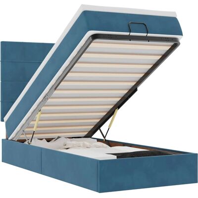 vidaXL Ottoman-Bett mit Matratzen Dunkelblau - Stauraum & Komfort vidaXL Ottoman-Bett mit Matratzen Dunkelblau - Stauraum & Komfort