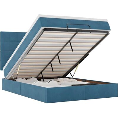 vidaXL Ottoman Bed met Opbergruimte - 140x200 cm Donkerblauw vidaXL Ottoman Bed met Opbergruimte - 140x200 cm Donkerblauw
