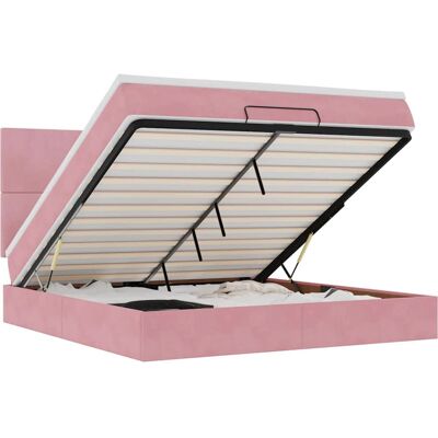 VidaXL 3313486 Bett - Samtrosa Pink Ottomane Aufbewahrung 160x200cm VidaXL 3313486 Bett - Samtrosa Pink Ottomane Aufbewahrung 160x200cm
