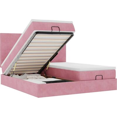 VidaXL Modell 3313765 Velvet Rosa Stauraumbett - Bett VidaXL Modell 3313765 Velvet Rosa Stauraumbett - Bett
