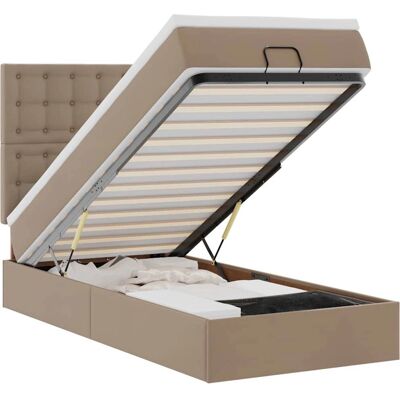 VidaXL Bett - Braune Polstertruhe mit LED-Beleuchtung VidaXL Bett - Braune Polstertruhe mit LED-Beleuchtung