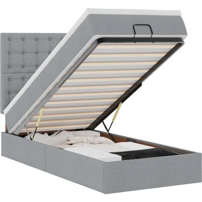 vidaXL Ottoman-Bett mit Stauraum - Hellgrau vidaXL Ottoman-Bett mit Stauraum - Hellgrau
