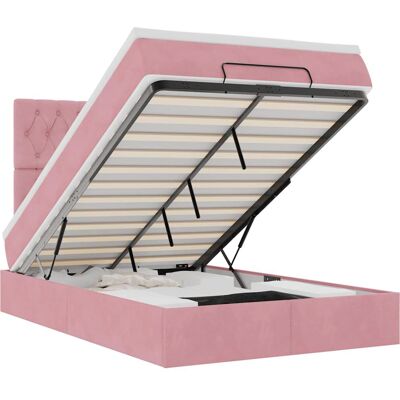 VidaXL Bett mit Stauraum - Pink Samt 120x190cm VidaXL Bett mit Stauraum - Pink Samt 120x190cm