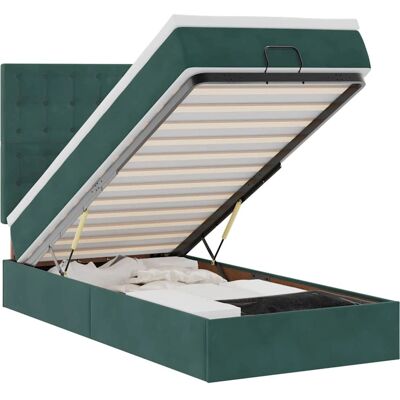 vidaXL 3314483 Bett - Ottomankopfteil mit Matratzen & LEDs - Platzsparend vidaXL 3314483 Bett - Ottomankopfteil mit Matratzen & LEDs - Platzsparend