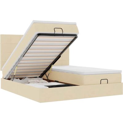 vidaXL Ottomann-Bett mit Stauraum, LED & Matratze vidaXL Ottomann-Bett mit Stauraum, LED & Matratze