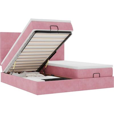VidaXL Bett - Samt-aufbewahrungsbett mit Matratze VidaXL Bett - Samt-aufbewahrungsbett mit Matratze