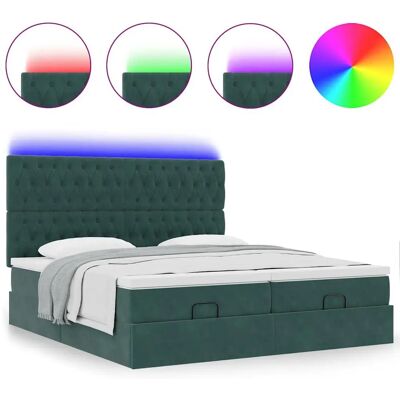vidaXL Modell 3314642 Dunkelgrünes Samt Ottoman-Bett - Bett vidaXL Modell 3314642 Dunkelgrünes Samt Ottoman-Bett - Bett