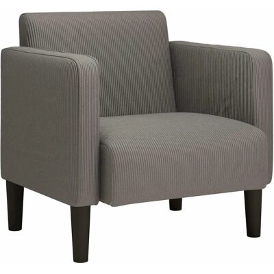 Fauteuil avec Accoudoirs Coussins - Tissu Gris - Publicité Fauteuil avec Accoudoirs Coussins - Tissu Gris - Publicité