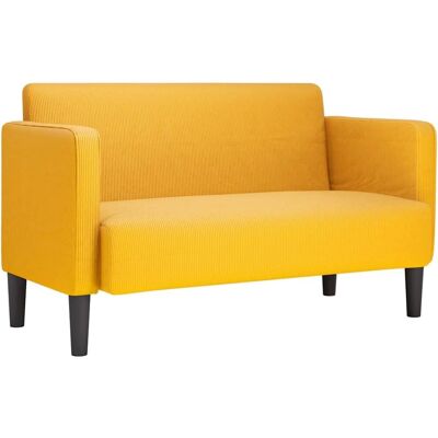 vidaxl Canapé en velours jaune clair compact - Deux places - Publicité vidaxl Canapé en velours jaune clair compact - Deux places - Publicité