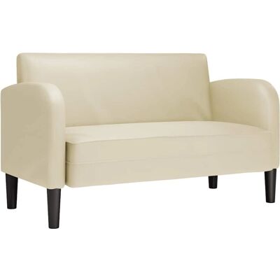 vidaXL Canapé 2 Places - Similicuir Crème - Support confortable - Design élégant - 124x67x70cm - Publicité vidaXL Canapé 2 Places - Similicuir Crème - Support confortable - Design élégant - 124x67x70cm - Publicité