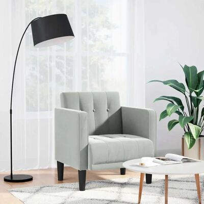 vidaXL Sessel Hellgrau 53 cm Samt vidaXL Sessel Hellgrau 53 cm Samt