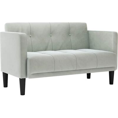 vidaXL Hellgrau Samtsofa 111 cm Zweisitzer - Sofa vidaXL Hellgrau Samtsofa 111 cm Zweisitzer - Sofa