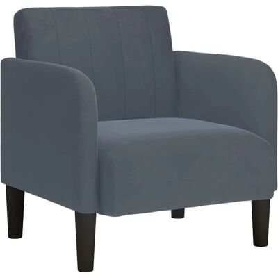 Fauteuil en Velours Gris Foncé avec Coussins de Soutien - Fauteuil - Publicité Fauteuil en Velours Gris Foncé avec Coussins de Soutien - Fauteuil - Publicité
