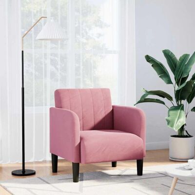 Fauteuil Rose en Velours VIDAXL - Support, Style, Polyvalent - Publicité Fauteuil Rose en Velours VIDAXL - Support, Style, Polyvalent - Publicité