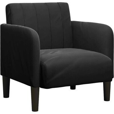 Fauteuil en Velours Noir Vidaxl - Publicité Fauteuil en Velours Noir Vidaxl - Publicité
