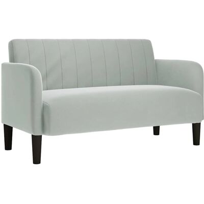 Canapé 2 places en velours gris clair 109cm VIDAXL - Publicité Canapé 2 places en velours gris clair 109cm VIDAXL - Publicité