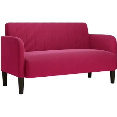 Canapé deux places en velours, 109 cm, vin rouge - Fauteuil - Publicité Canapé deux places en velours, 109 cm, vin rouge - Fauteuil - Publicité