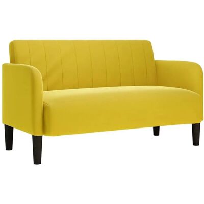 vidaXL Canapé Velours Jaune 109cm - Canapé - Publicité vidaXL Canapé Velours Jaune 109cm - Canapé - Publicité