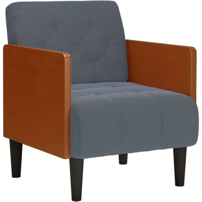VIDAXL Modèle 55 cm Fauteuil Velours Gris Foncé - Publicité VIDAXL Modèle 55 cm Fauteuil Velours Gris Foncé - Publicité