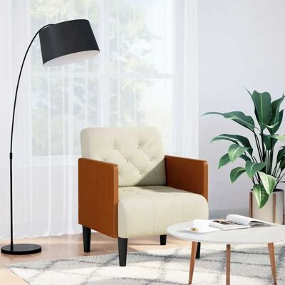Fauteuil VIDAXL Crème 55 cm Velours Support - Publicité Fauteuil VIDAXL Crème 55 cm Velours Support - Publicité