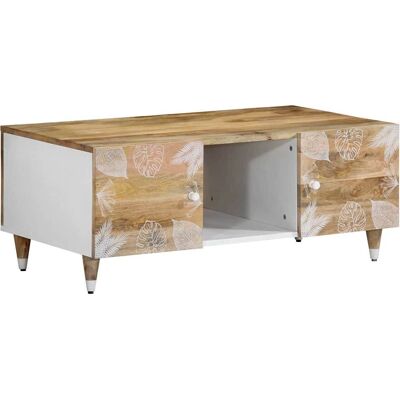 vidaXL Couchtisch 100x54x40 cm Massives Mangoholz - Beistelltisch vidaXL Couchtisch 100x54x40 cm Massives Mangoholz - Beistelltisch