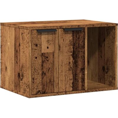 vidaXL Old Wood Cat Litter Box Enclosure - Cat House - 60x40x40 cm vidaXL Old Wood Cat Litter Box Enclosure - Cat House - 60x40x40 cm