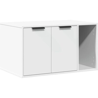vidaXL Cat Litter Box Enclosure White 80x50x45 cm Engineered Wood - Cat House vidaXL Cat Litter Box Enclosure White 80x50x45 cm Engineered Wood - Cat House