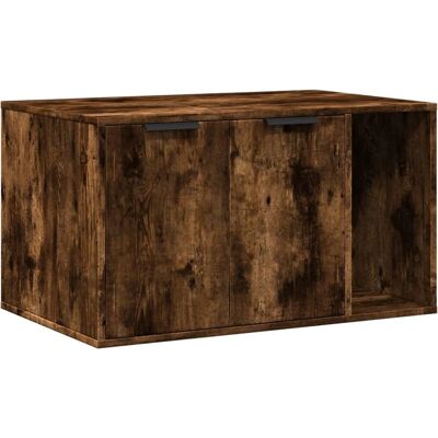 vidaXL Smoked Oak Cat Litter Box Enclosure - Cat House & Cabinet vidaXL Smoked Oak Cat Litter Box Enclosure - Cat House & Cabinet