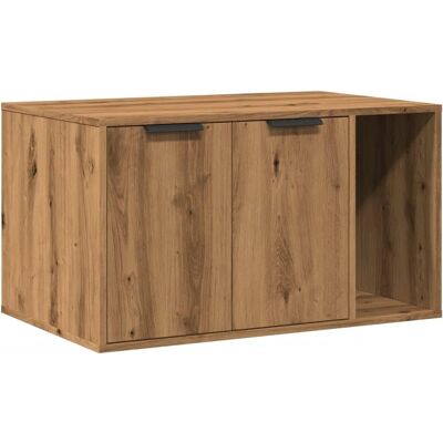 vidaXL Caixa de areia para gatos em carvalho - Casa escondida para gatos - Móvel para gatos vidaXL Caixa de areia para gatos em carvalho - Casa escondida para gatos - Móvel para gatos