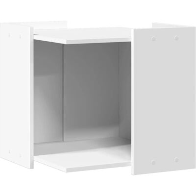 vidaXL Kattehus og kattebakke i træ hvid 53x53x51 cm vidaXL Kattehus og kattebakke i træ hvid 53x53x51 cm