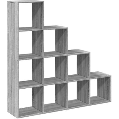 vidaXL 4-stöckiges Raumteiler-Bücherregal in Grau Sonoma vidaXL 4-stöckiges Raumteiler-Bücherregal in Grau Sonoma