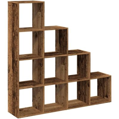 vidaXL Raumteiler-Bücherregal Old Wood - 4 Ebenen, 131,5x29x131,5 cm vidaXL Raumteiler-Bücherregal Old Wood - 4 Ebenen, 131,5x29x131,5 cm
