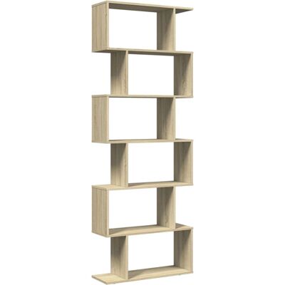 vidaXL Sonoma Oak 6-Tier Bookcase - Room Divider Furniture vidaXL Sonoma Oak 6-Tier Bookcase - Room Divider Furniture