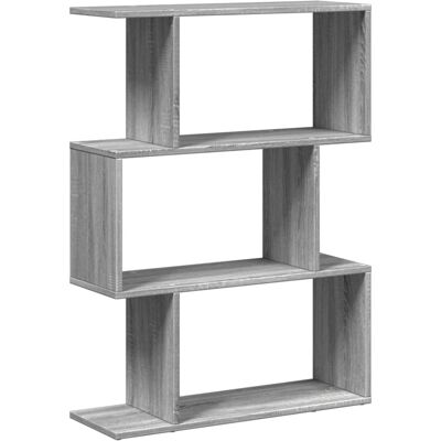 VidaXL Grey Sonoma 6-Tier Bookcase - Living Room Divider VidaXL Grey Sonoma 6-Tier Bookcase - Living Room Divider