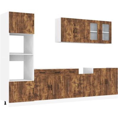 vidaXL Kalmar Rauch Eiche Küchen-Schrankset - 7-teilig vidaXL Kalmar Rauch Eiche Küchen-Schrankset - 7-teilig