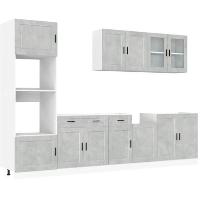 Ensemble de 7 Meubles de Cuisine Kalmar gris béton - Publicité Ensemble de 7 Meubles de Cuisine Kalmar gris béton - Publicité