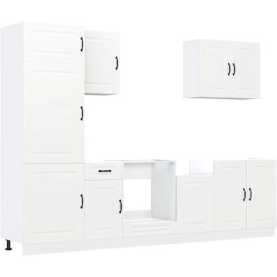 vidaXL Kalmar Blanco Juego de 7 Armarios de Cocina - Muebles de Cocina vidaXL Kalmar Blanco Juego de 7 Armarios de Cocina - Muebles de Cocina