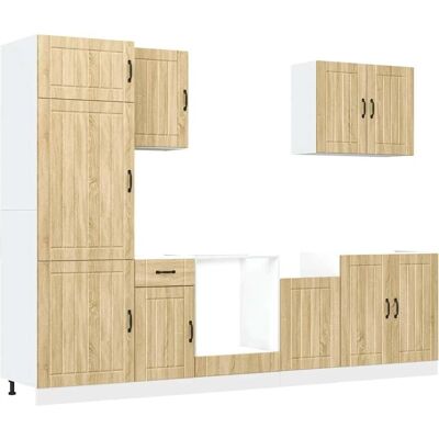 vidaXL Kalmar Sonoma Eiken 7-delig Keukenkastenset vidaXL Kalmar Sonoma Eiken 7-delig Keukenkastenset