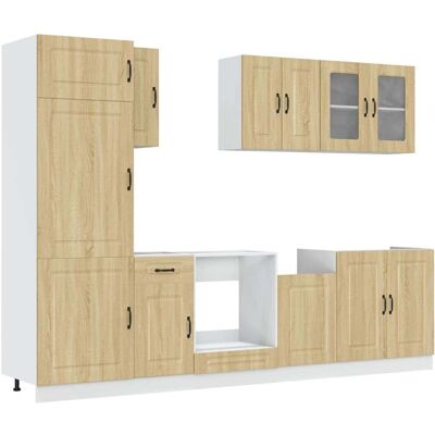 vidaXL 8-teiliges Küchen-Schranksystem Sonoma Eiche - Küchenschrank-Set vidaXL 8-teiliges Küchen-Schranksystem Sonoma Eiche - Küchenschrank-Set